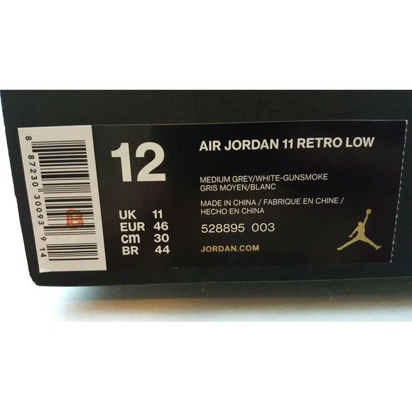 Nike Air Jordan XI 11 Retro Low Grey Shoes Size 12 - Picture 8 of 8
